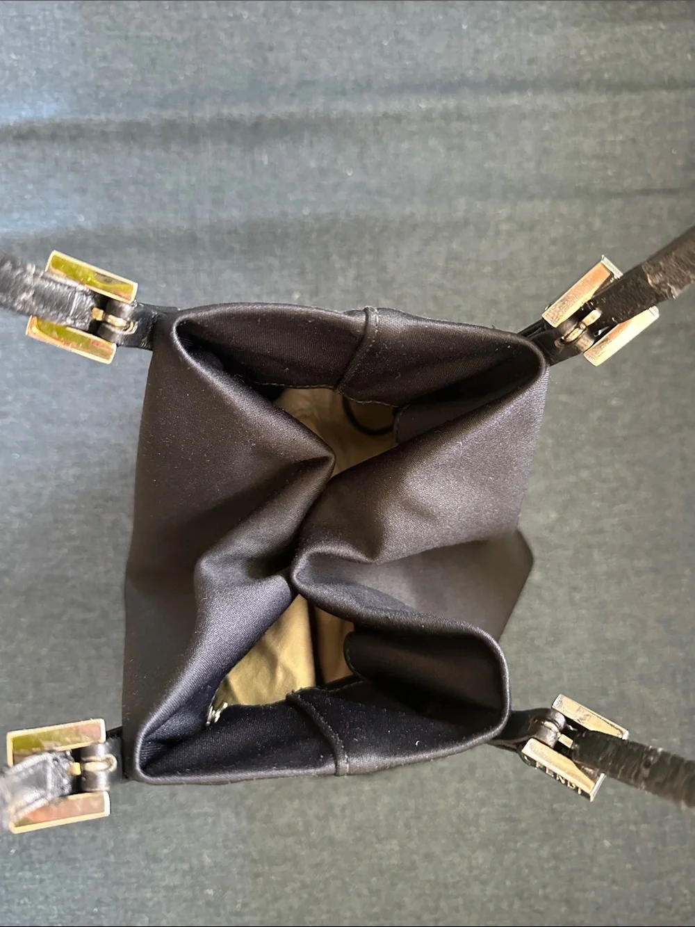 Fendi 90s Y2K Neoprene Hobo Shoulder Bag with Silver Accent AUTH